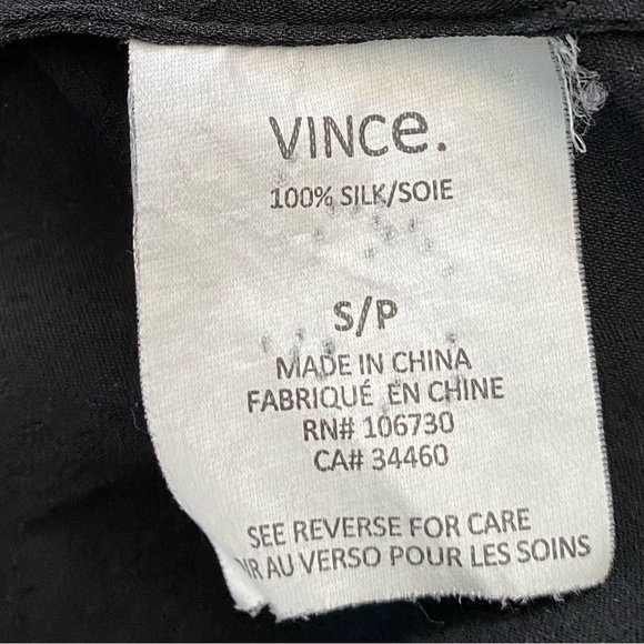 VINCE v neck silk blouse relaxed fit drape - Picture 7 of 8